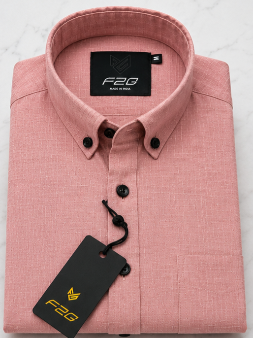F2G Premium old money Cotton Full Sleeve Shirt – Dusty Pink