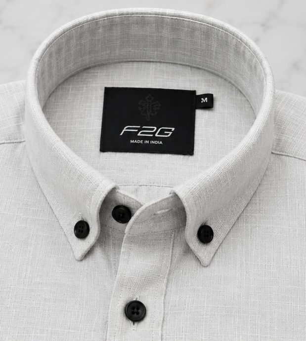 F2G Premium old money Cotton Full Sleeve Shirt – Pearl White