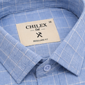 CHILEX Premium Checked Casual Shirt - Ice Blue