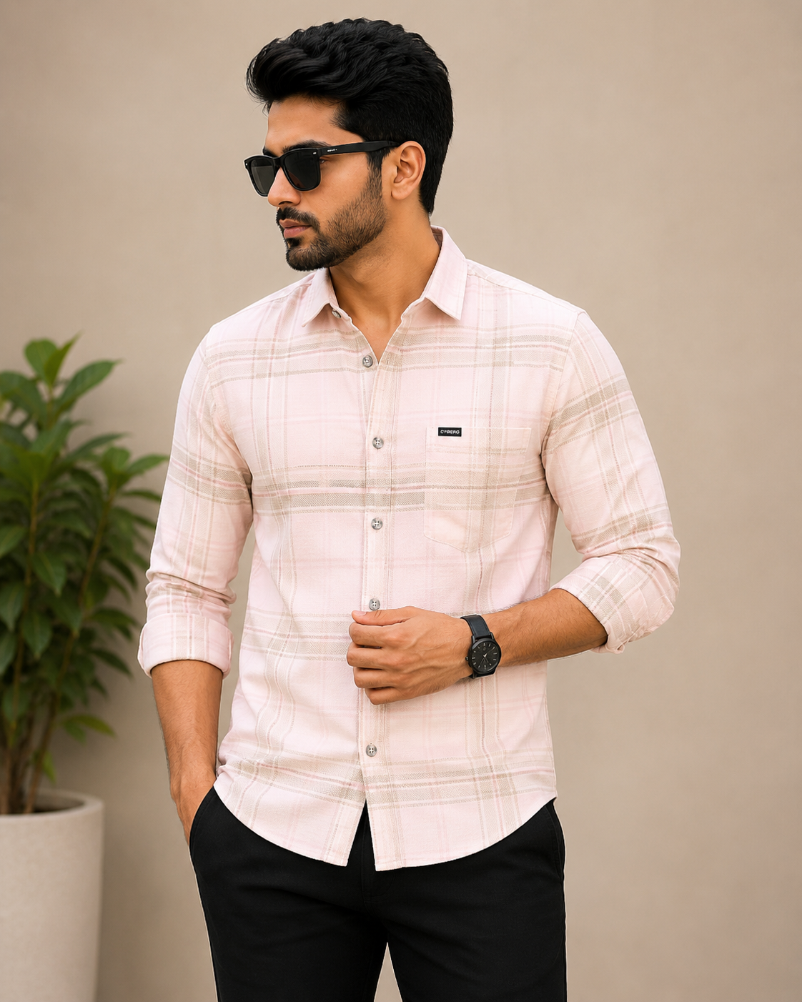 CYBORG singel popcorn Checked

Casual Shirt - Light Peach