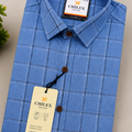 CHILEX Premium Checked Casual Shirt Light Sky Blue